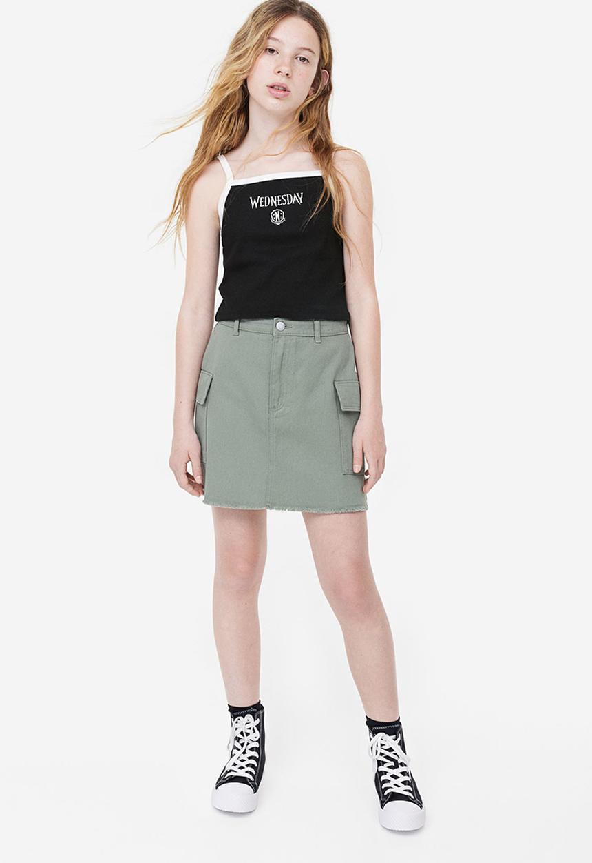 H&M - Printed strappy top - black wednesday