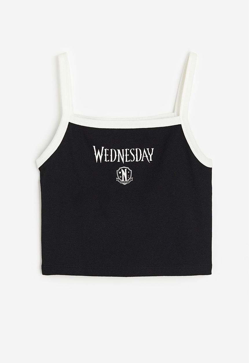 H&M - Printed strappy top - black wednesday