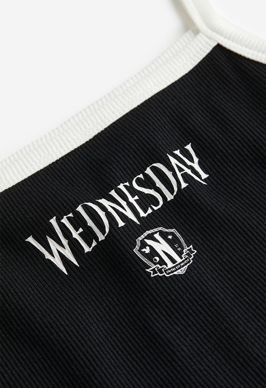 H&M - Printed strappy top - black wednesday