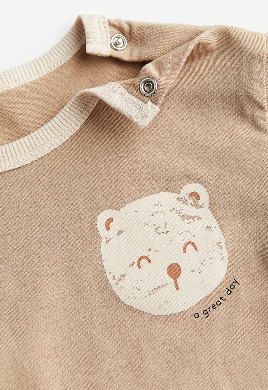 H&M - 2-Piece T-shirt and shorts set - beige bear