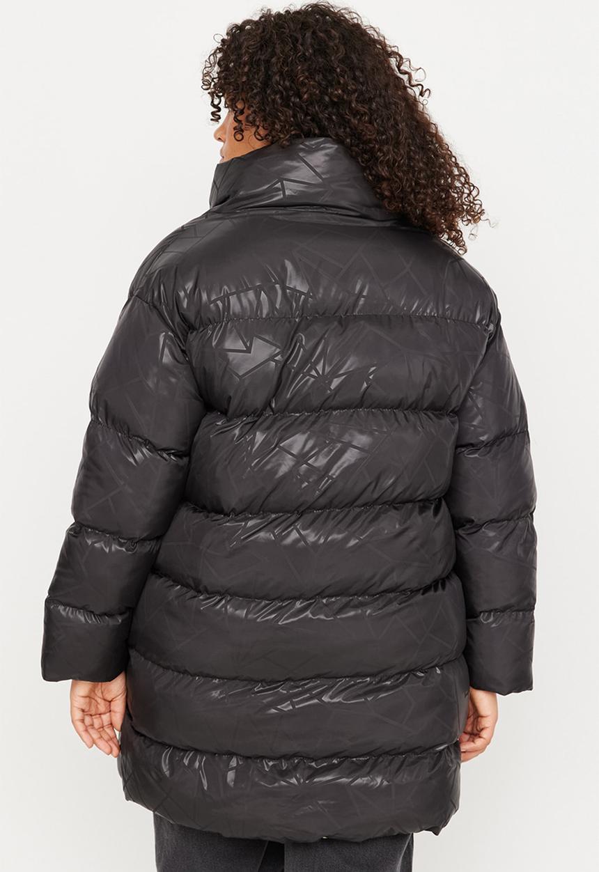 Trendyol - Plus printed down jacket - black