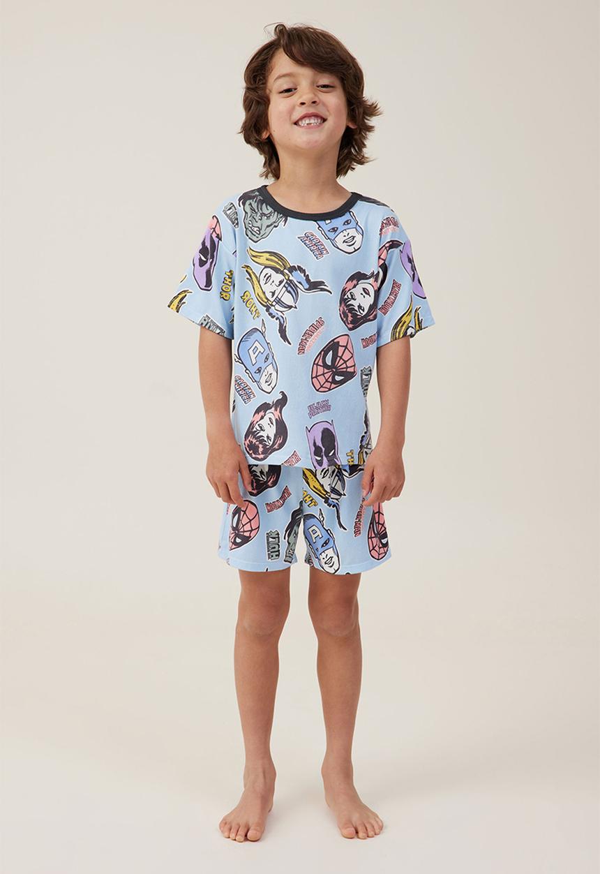Cotton On - Damon short sleeve pyjama set license - lcn mar frosty blue/marvel friends
