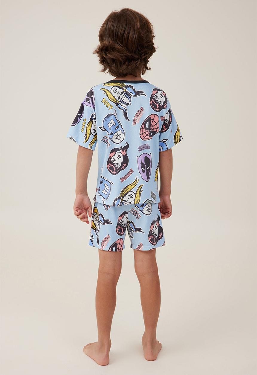 Cotton On - Damon short sleeve pyjama set license - lcn mar frosty blue/marvel friends