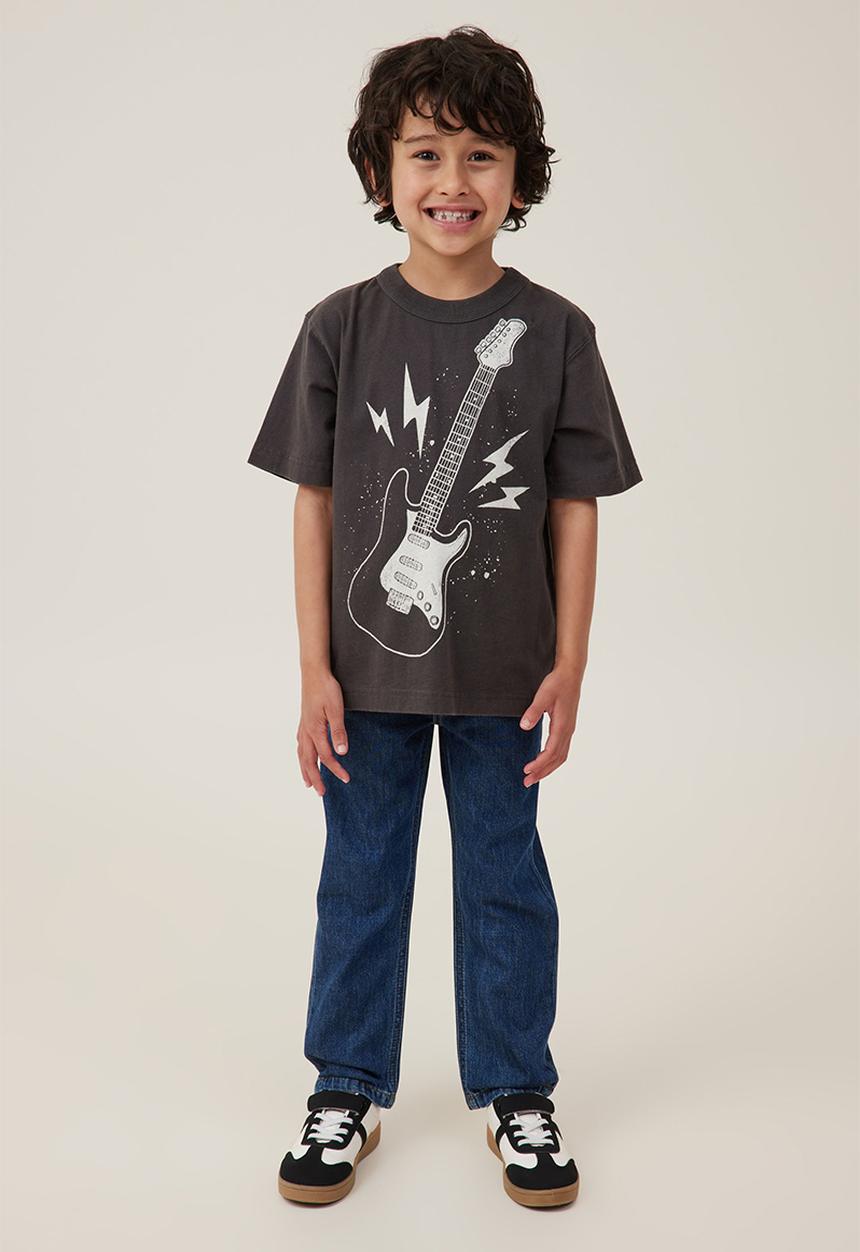 Cotton On - Jonny short sleeve print tee - phantom/guitar