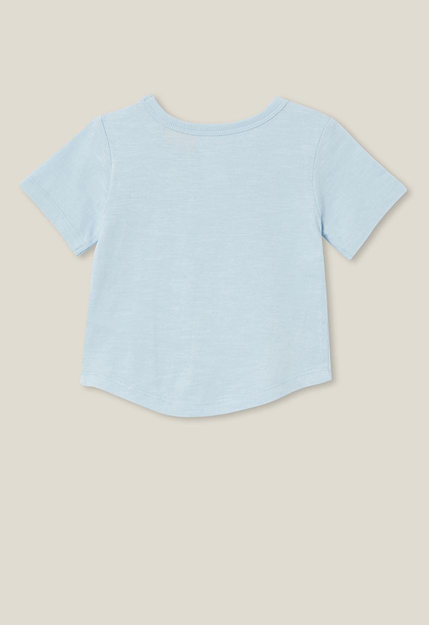 Cotton On - Fynn slub spliced tee lcn - lcn dis frosty blue/mickey badge