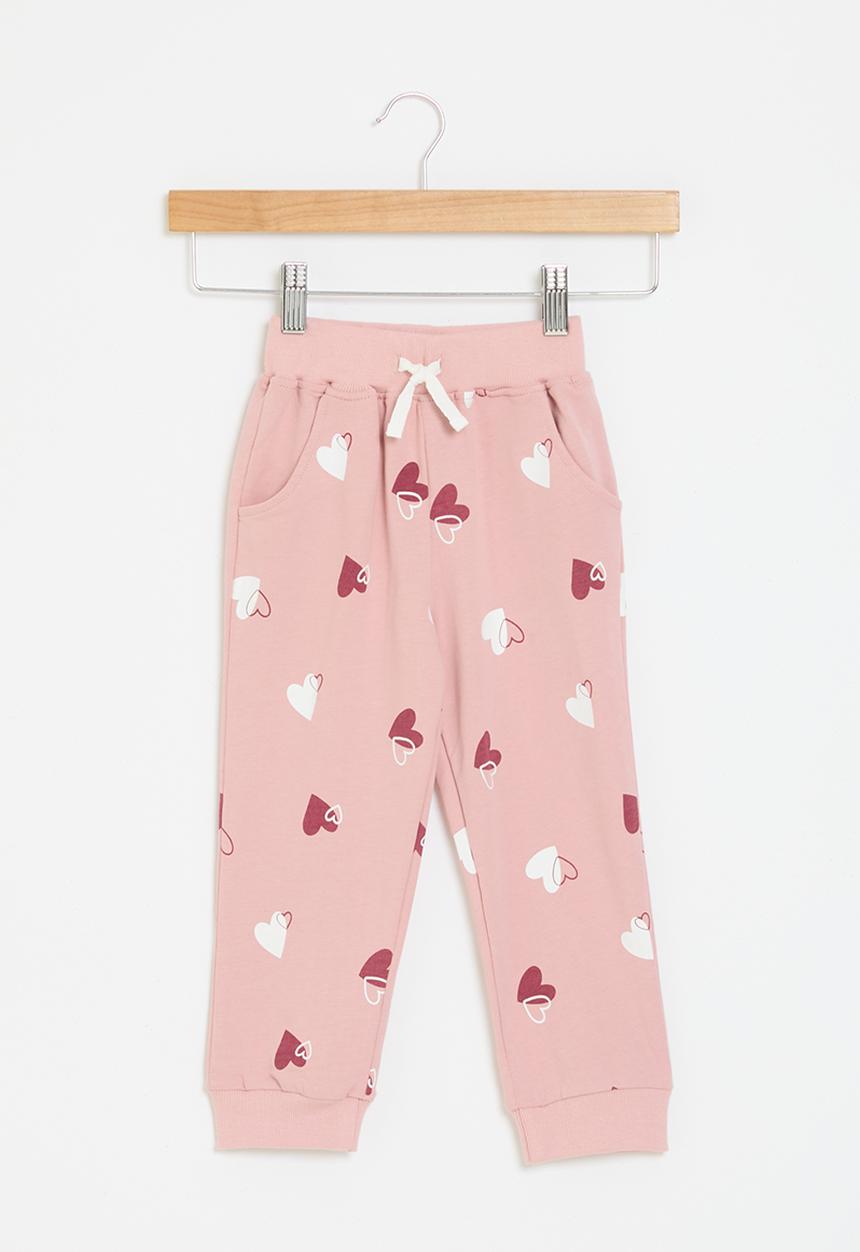 Pop Candy - Heart Print cuffed pants - pink