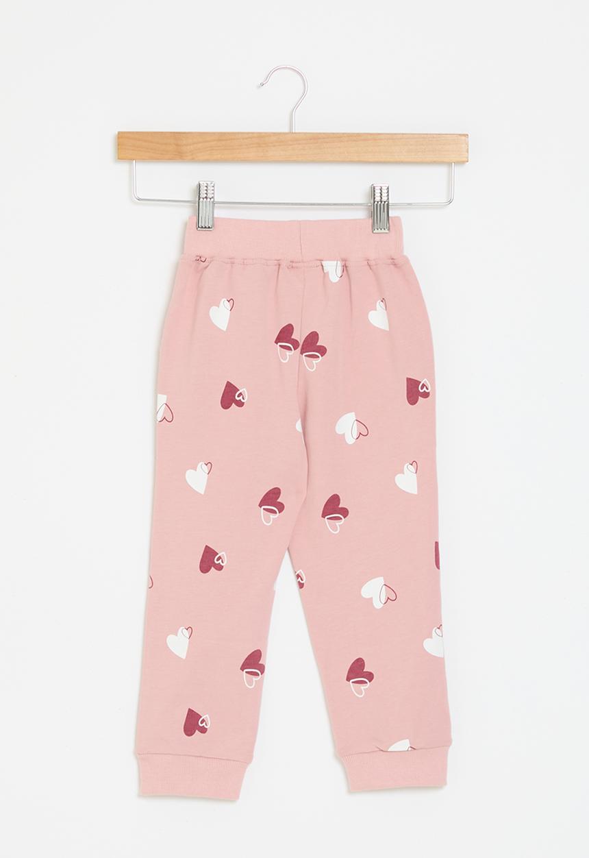 Pop Candy - Heart Print cuffed pants - pink