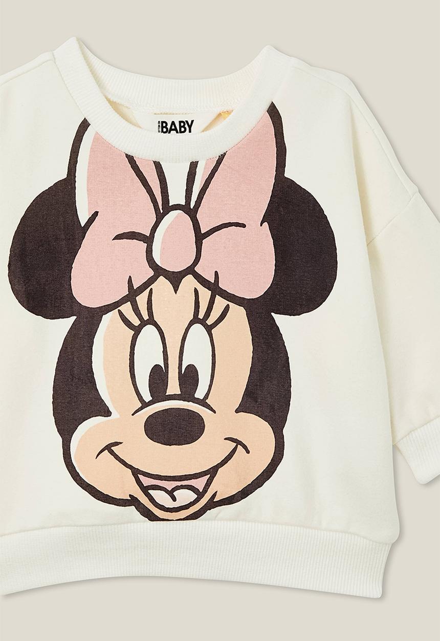 Cotton On - Alma drop shoulder sweater lcn - lcn dis vanilla/oversized minnie