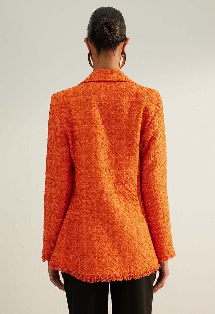 Trendyol - Premium plaid blazer - orange