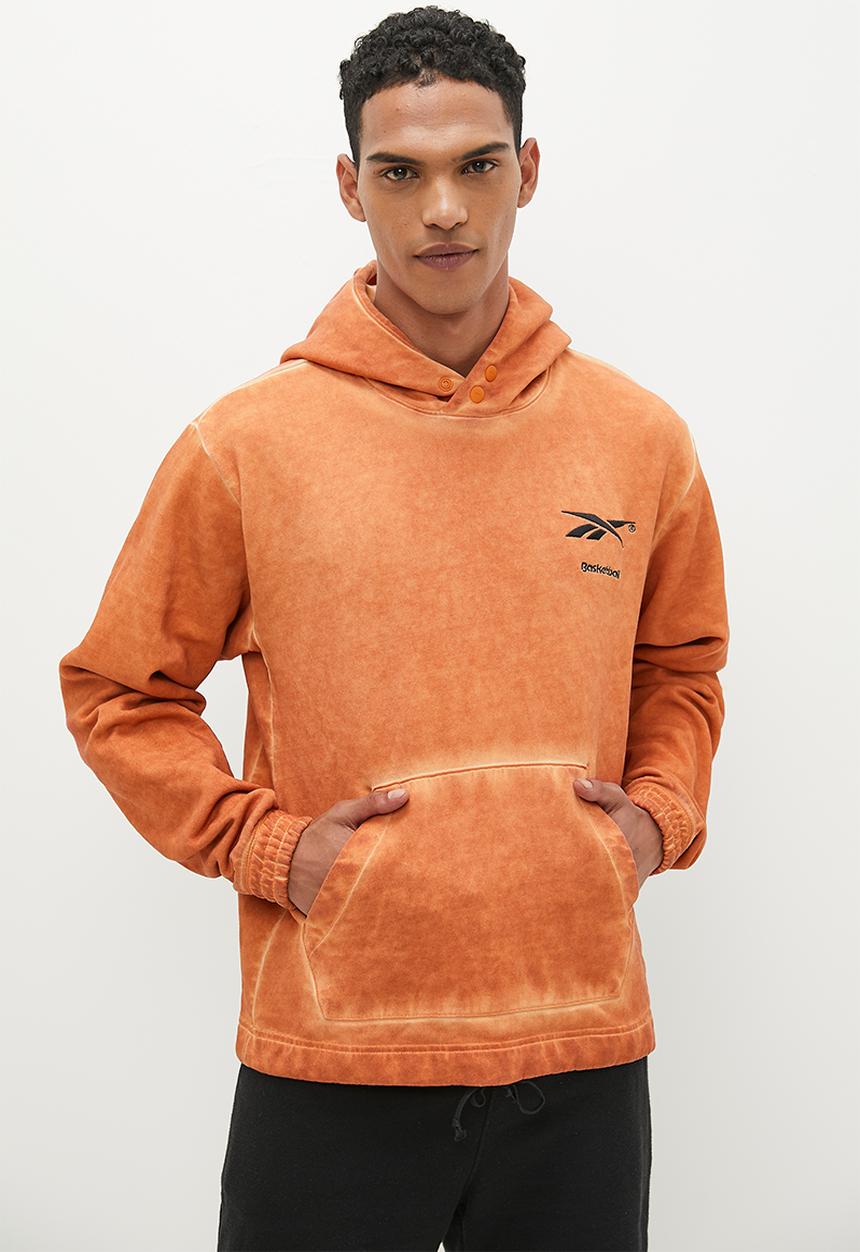 Reebok - Basketball court top Bi-Dye fleece hoodie - orange