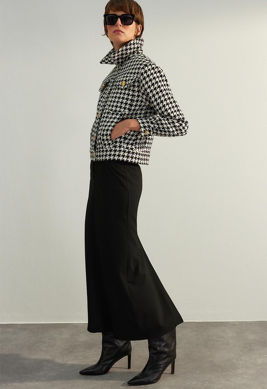 Trendyol - Limited edition plaid jacket - black & white 