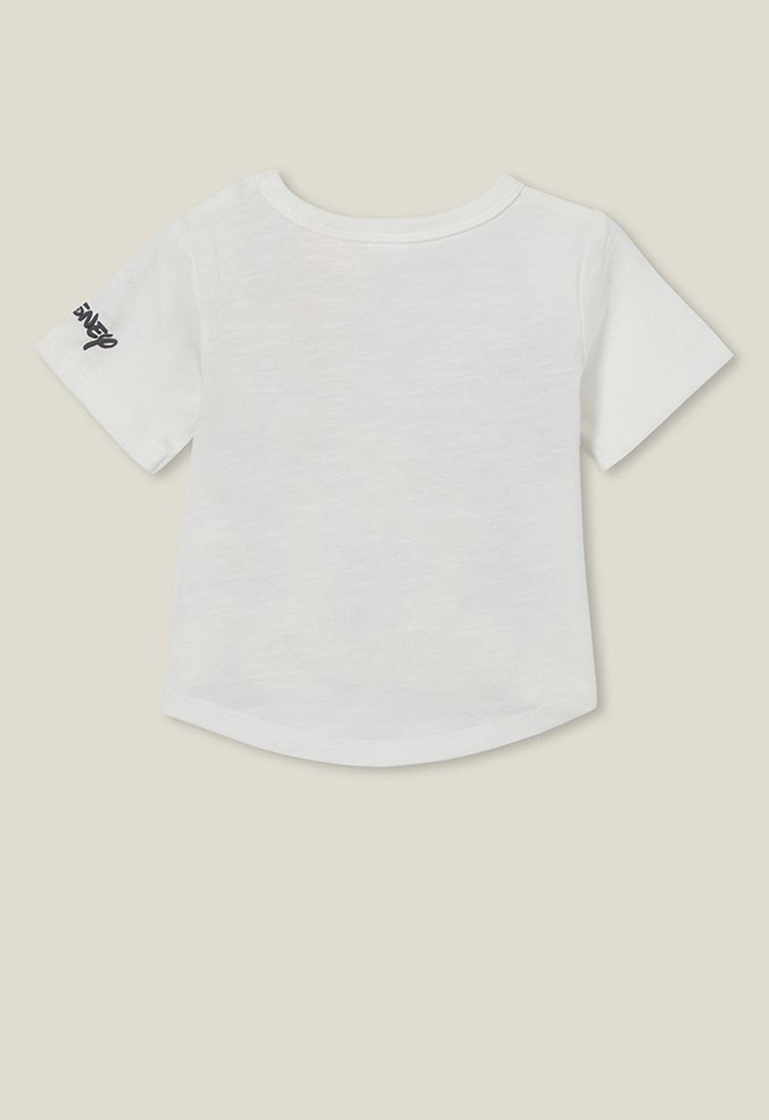 Cotton On - Fynn slub spliced tee lcn - lcn dis vanilla/oversized minnie