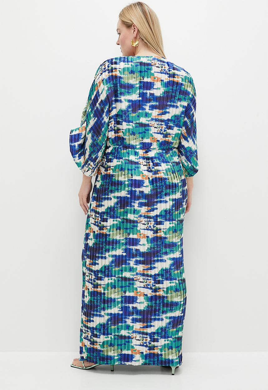 VELVET - Pleated dolman sleeve maxi dress - multi