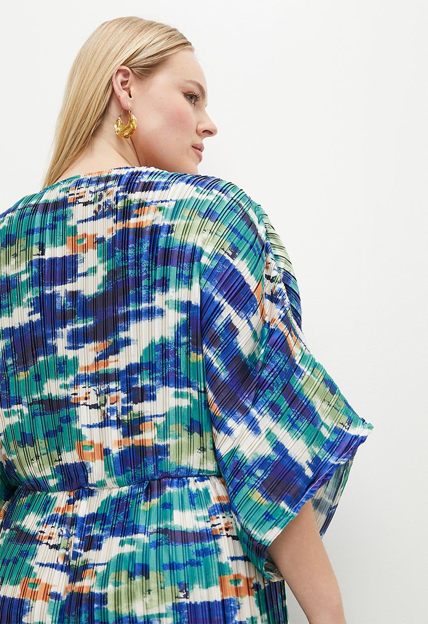 VELVET - Pleated dolman sleeve maxi dress - multi