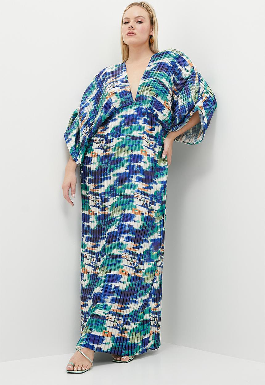 VELVET - Pleated dolman sleeve maxi dress - multi