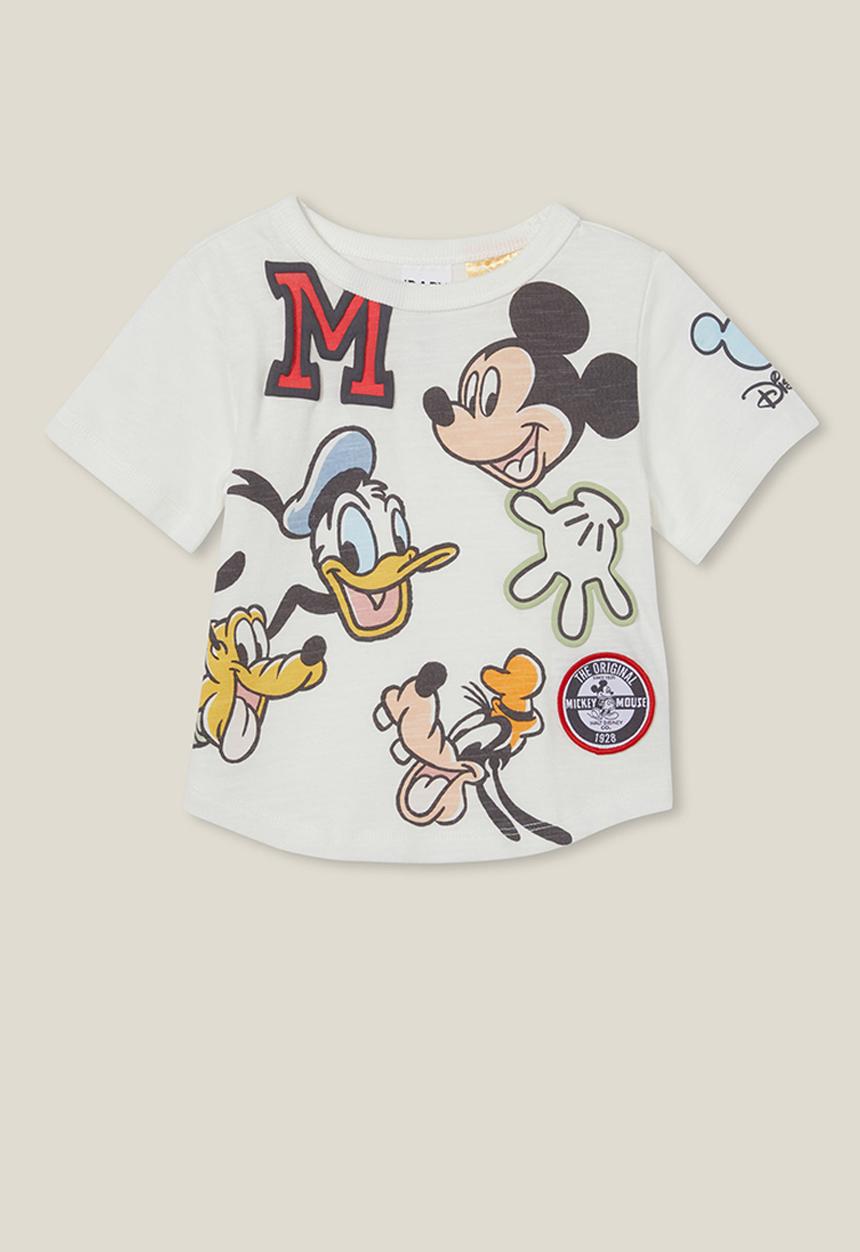 Cotton On - Fynn slub spliced tee lcn - lcn dis vanilla/mickey icons