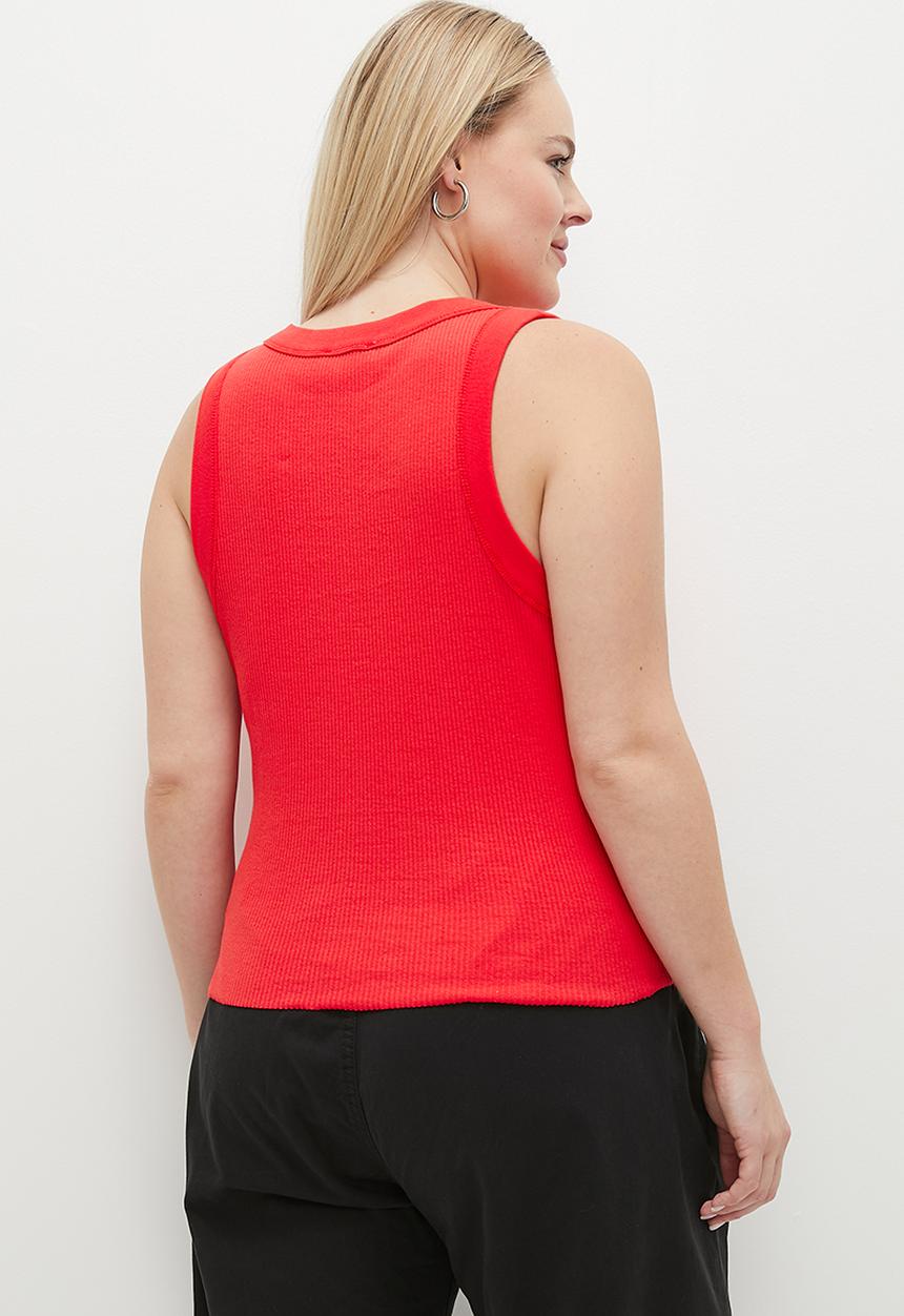 Cotton On - Plus The 91 Tank - Summery Red