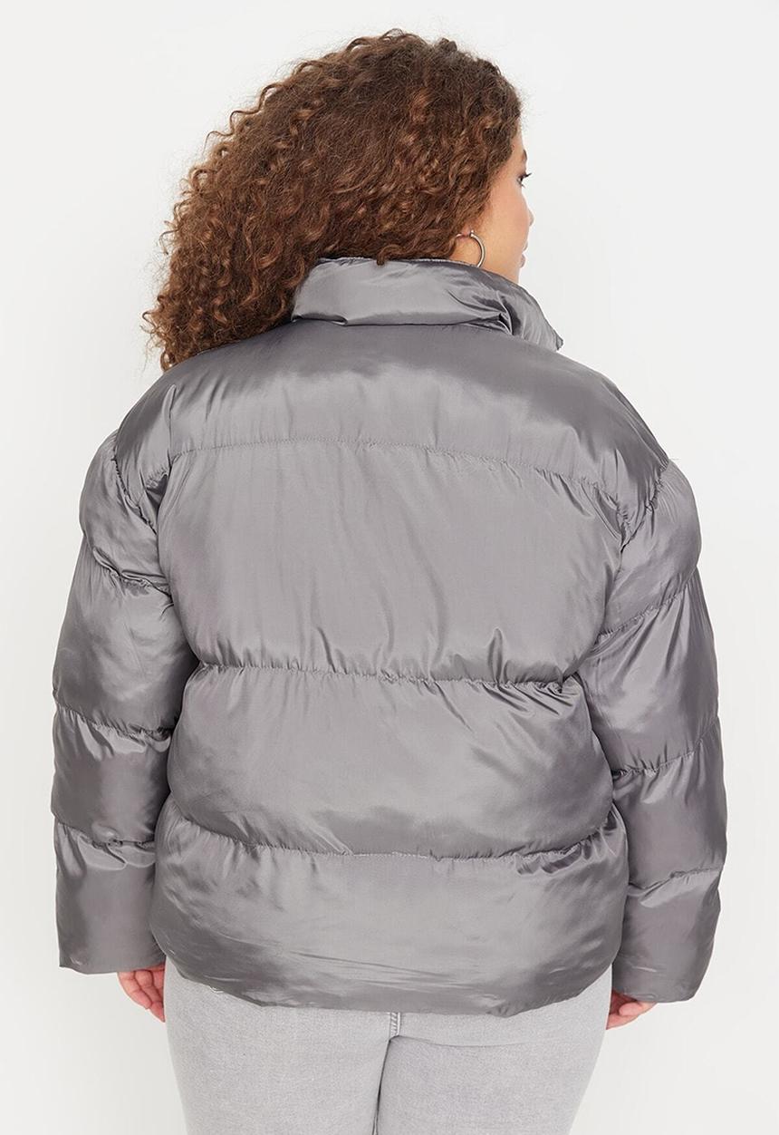 Trendyol - Plus oversized puffy coat - grey