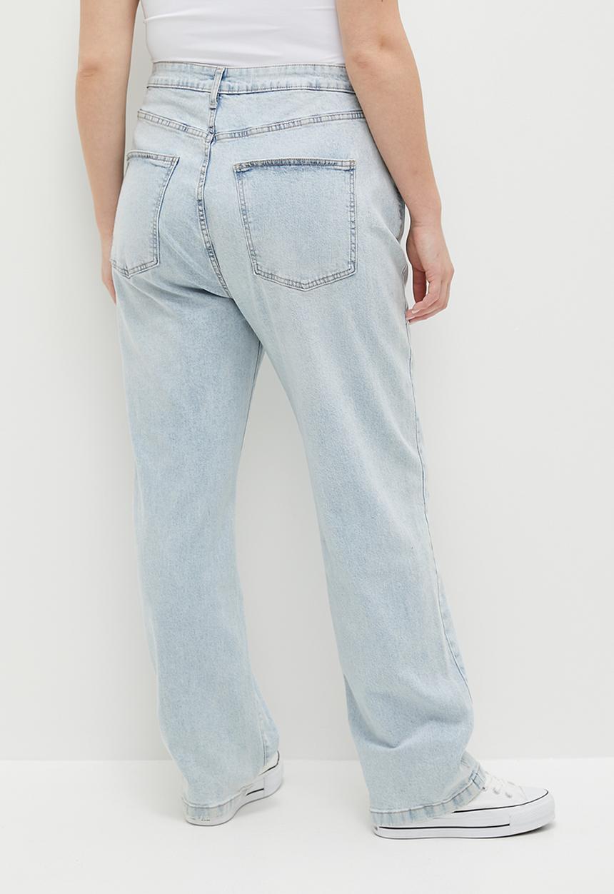 Cotton On - Plus Curvy Stretch Straight Jean - Palm Blue Rip