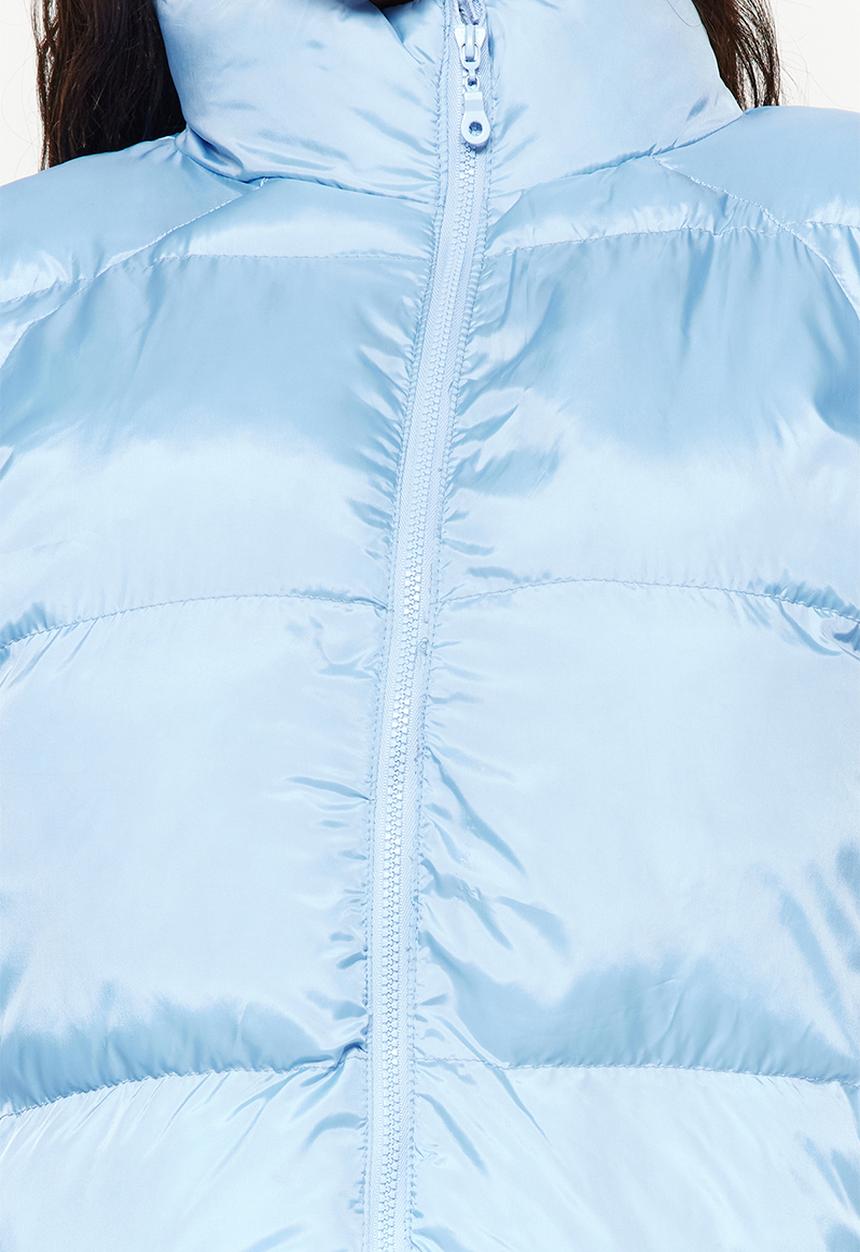 Trendyol - Plus inflatable crop coat - light blue