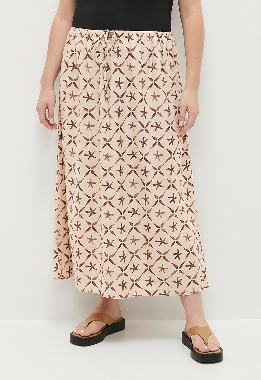 Cotton On - Plus Haven Maxi Slip Skirt - Sea Star Tile Stone