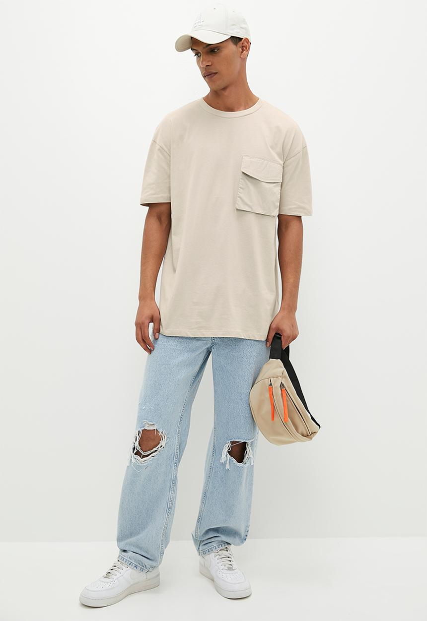 Superbalist - Saul Fashion Utility Pocket Tee - Stone