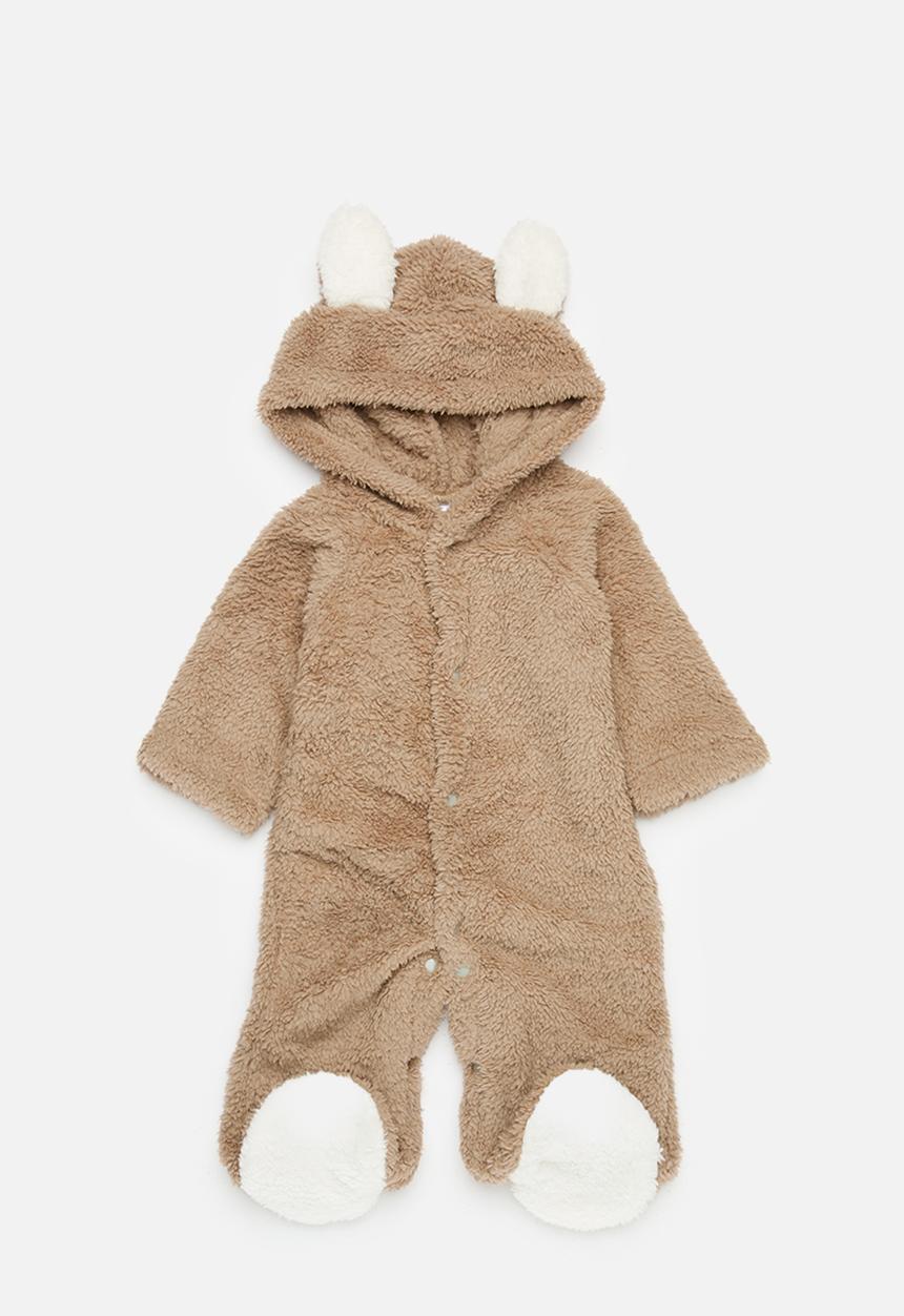 Pop Candy - Hooded babygrow - brown