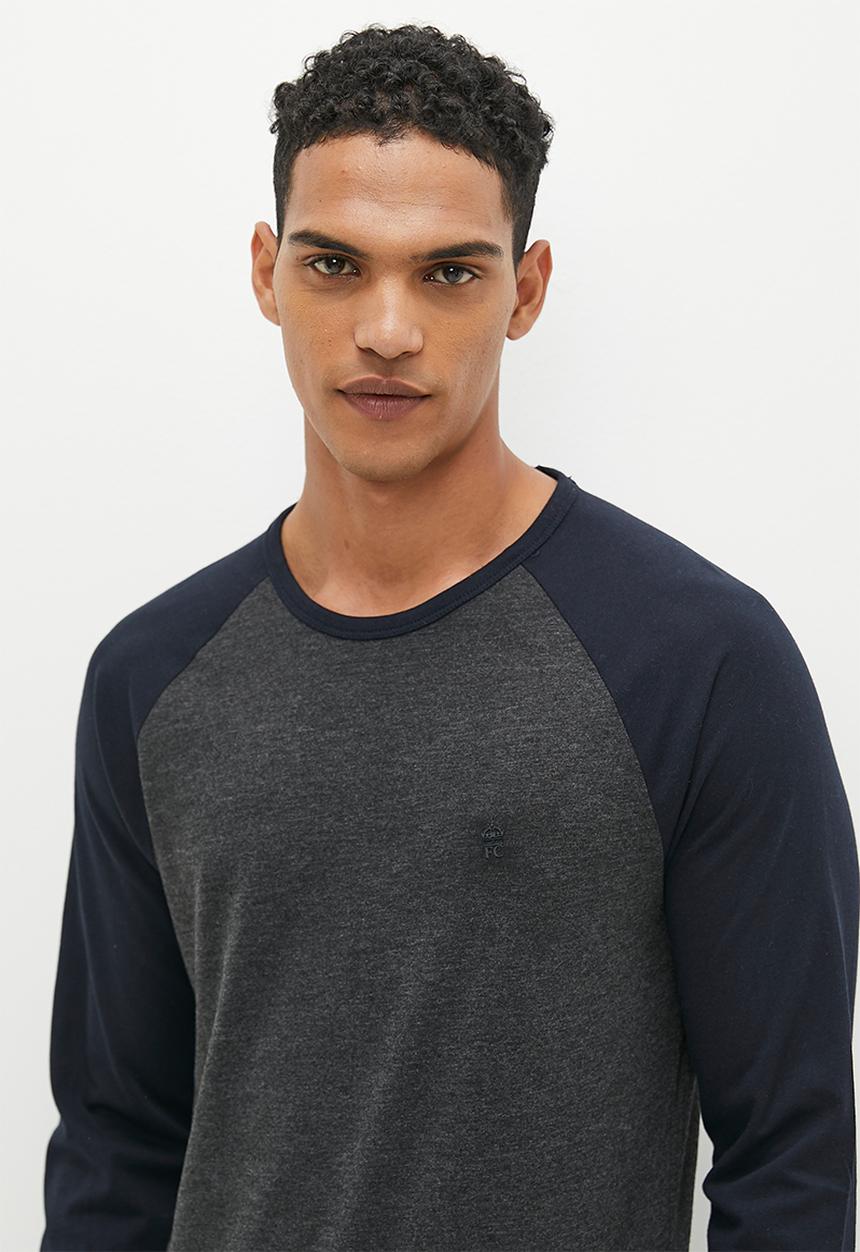 French Connection - Raglan long sleeve - charcoal mel/marine