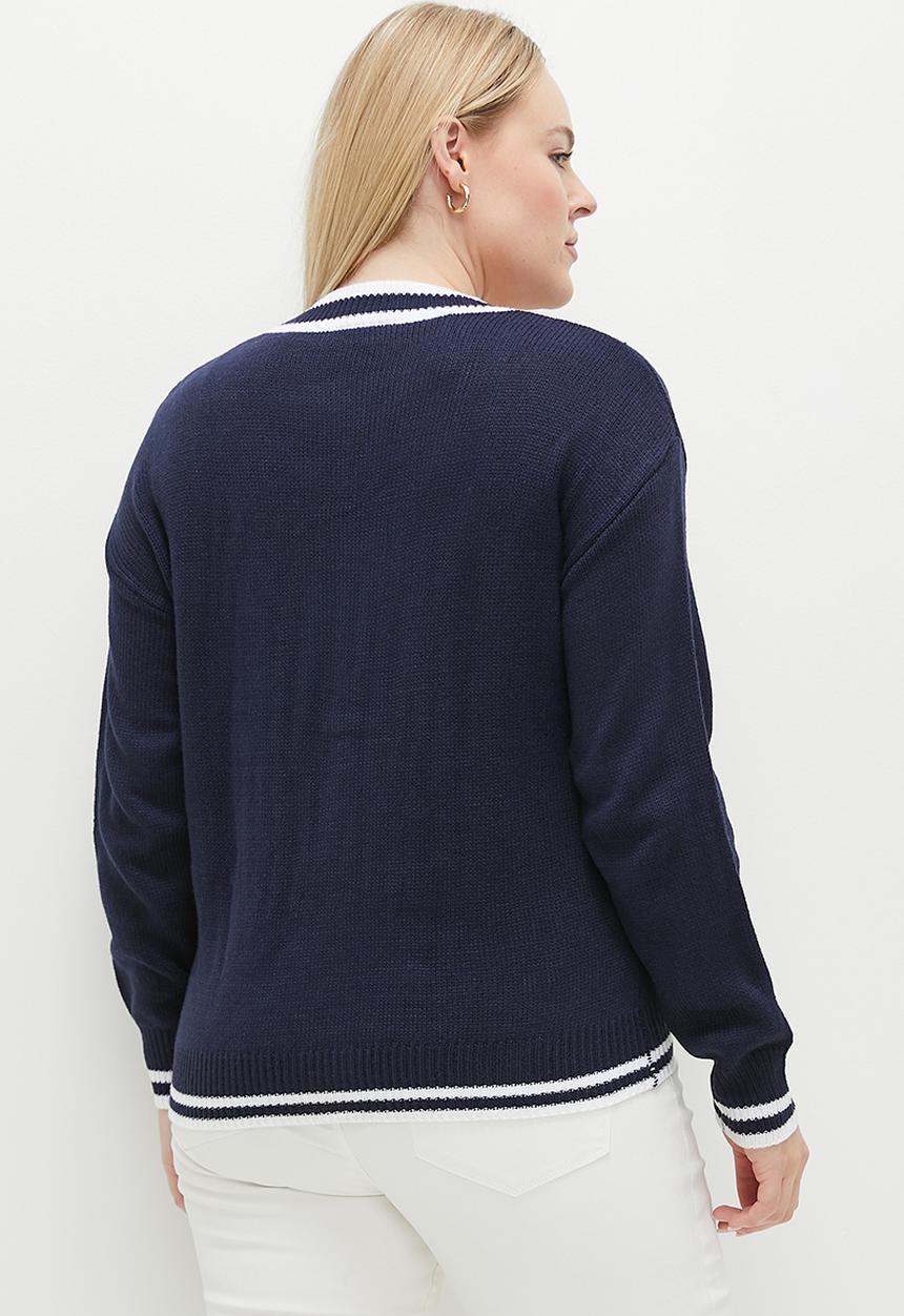 dailyfriday - Contrast cardigan - navy & black