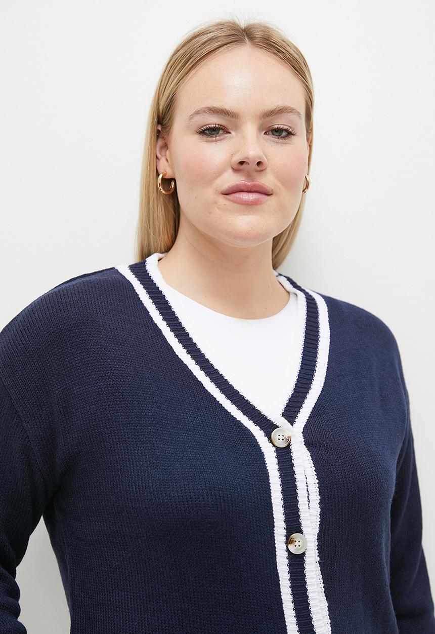 dailyfriday - Contrast cardigan - navy & black