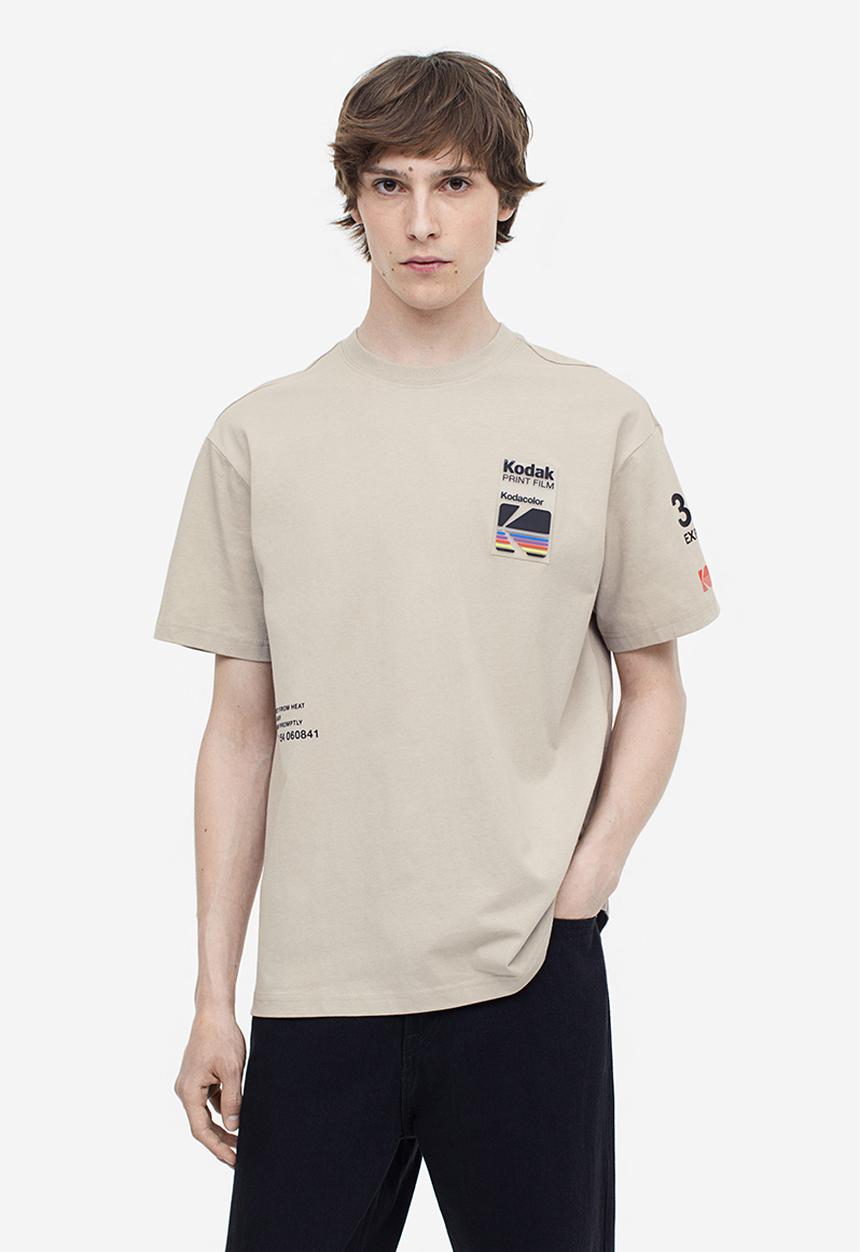 H&M - Relaxed fit T-shirt - beige/kodak
