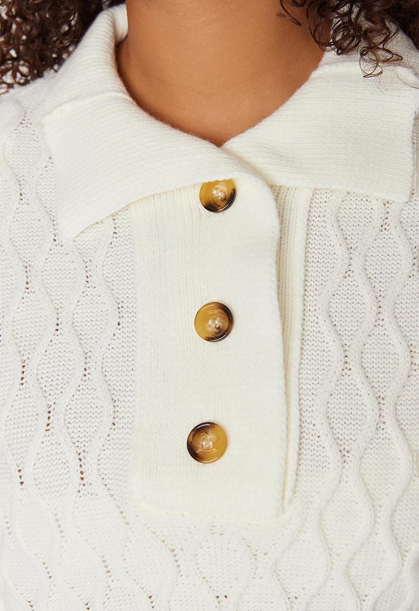 Trendyol - Plus knitwear sweater - ecru