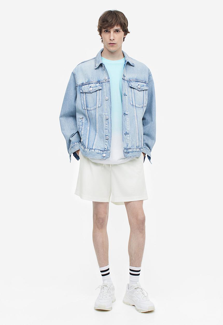 H&M - Relaxed fit mesh shorts - white