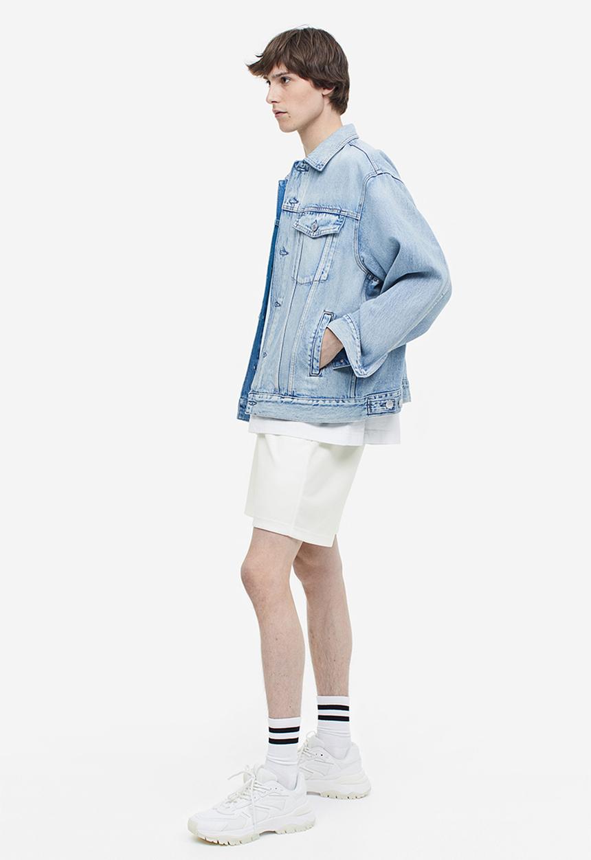 H&M - Relaxed fit mesh shorts - white