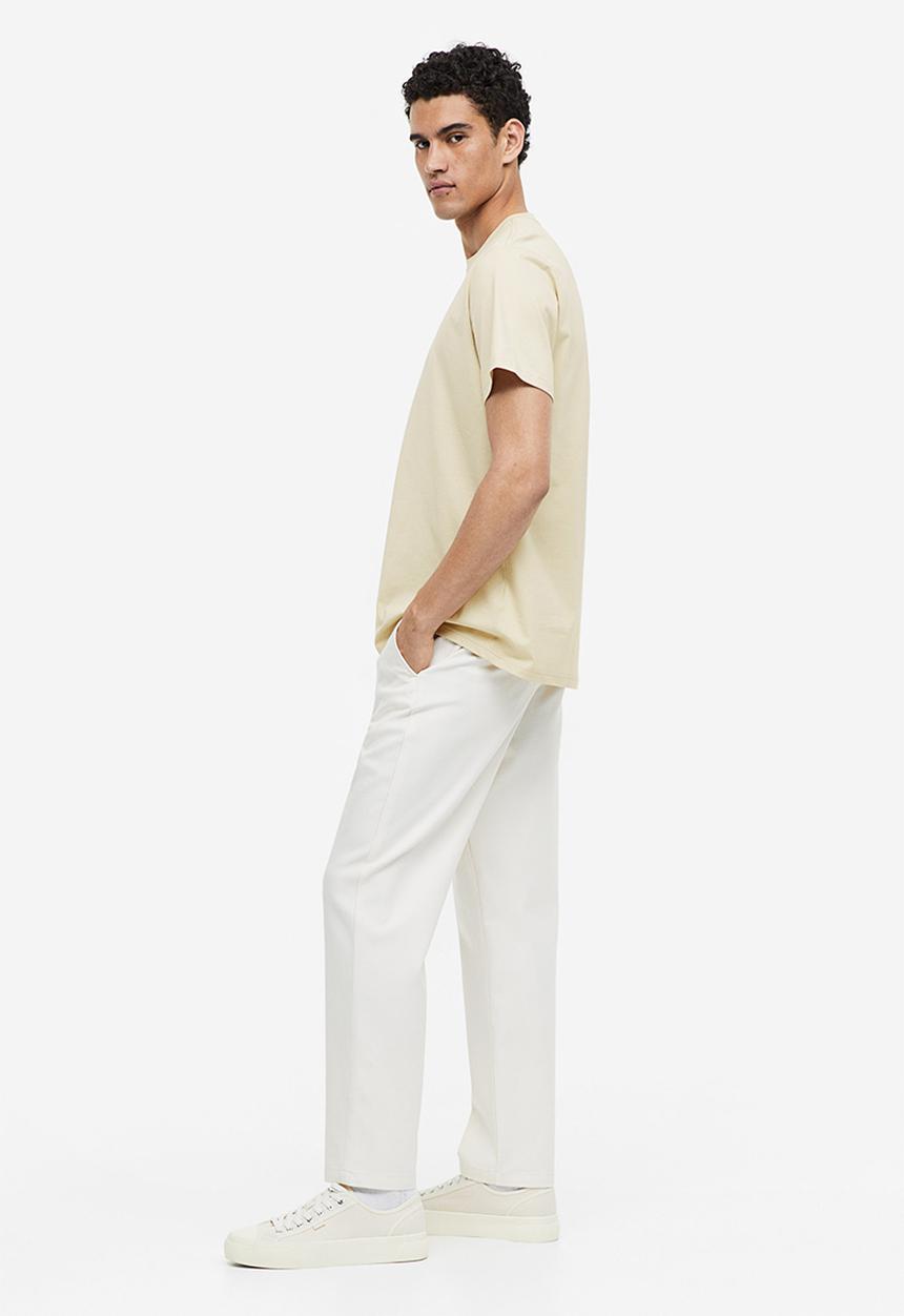 H&M - Regular fit pima cotton T-shirt - light beige