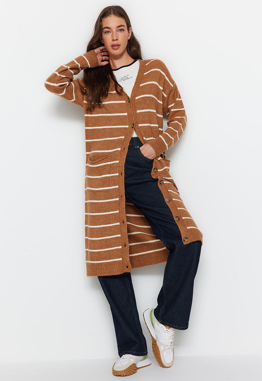 Trendyol - Soft textured cardigan - camel