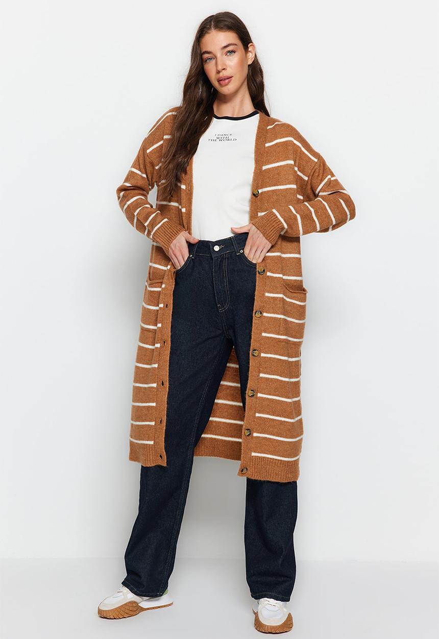 Trendyol - Soft textured cardigan - camel