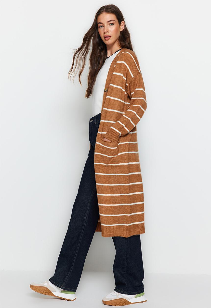 Trendyol - Soft textured cardigan - camel