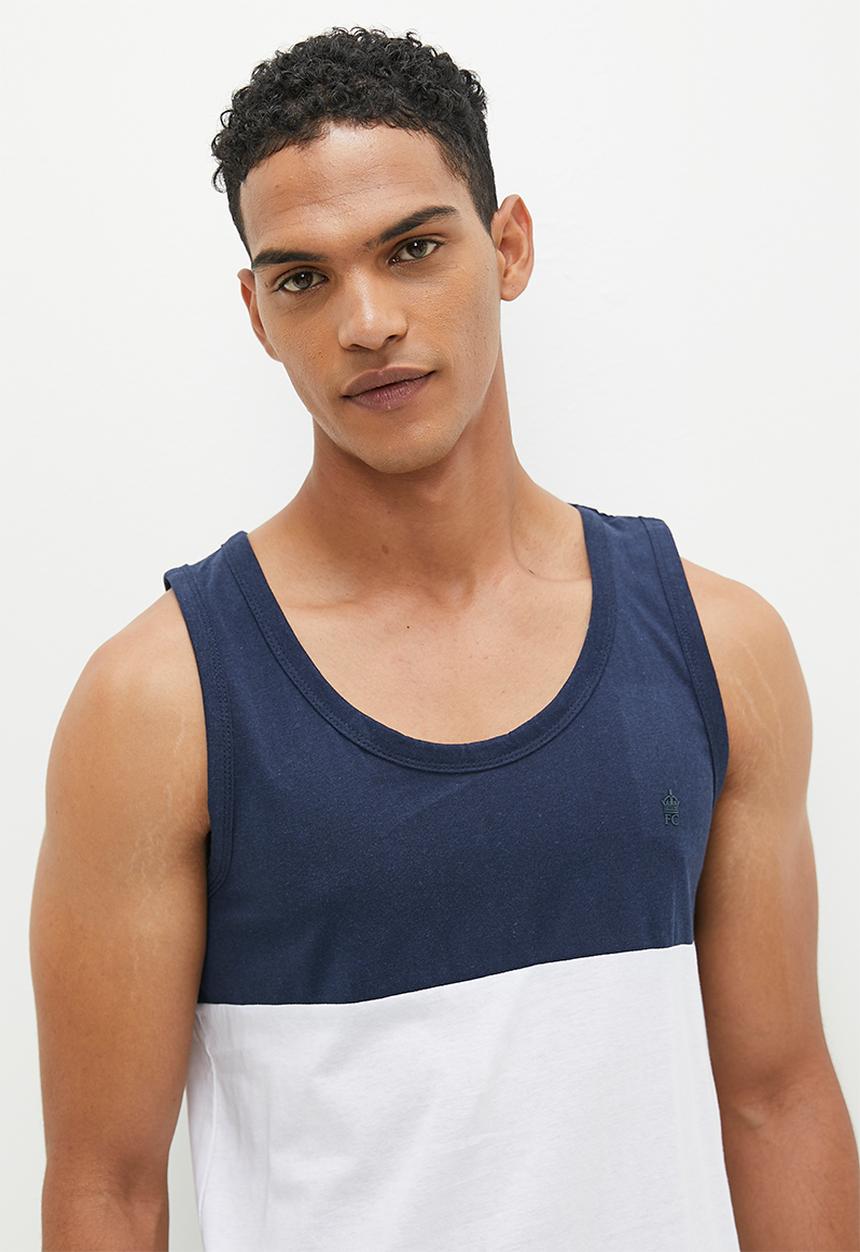 French Connection - Vest block - marine & white