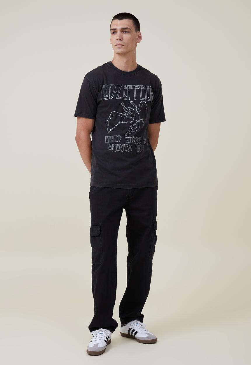Cotton On - Premium Loose Fit Music T-Shirt - Washed Black 