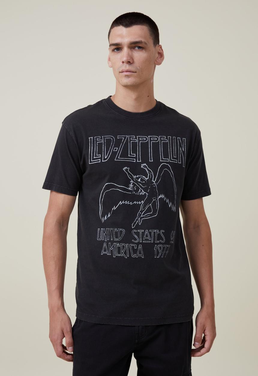 Cotton On - Premium Loose Fit Music T-Shirt - Washed Black 