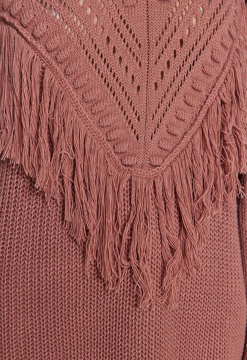Trendyol - Tassel detail boho sweater - dried rose