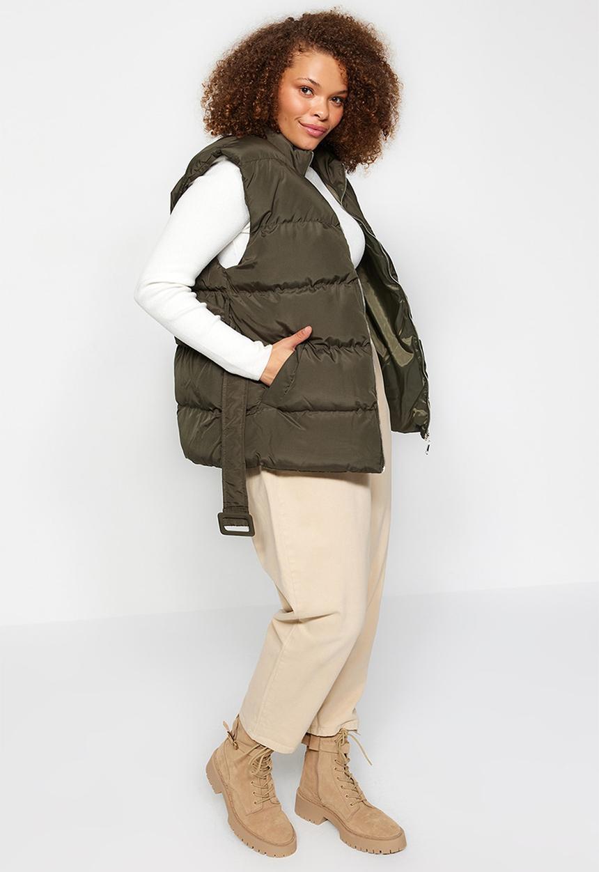 Trendyol - Plus quilted vest - green