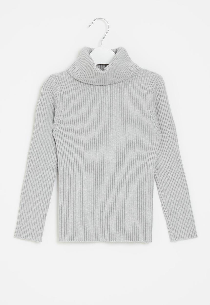 Pop Candy - Ribbed poloneck - grey