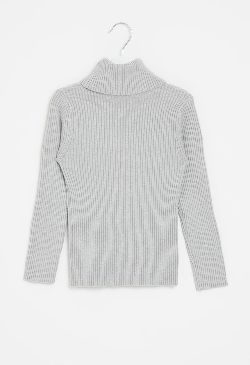 Pop Candy - Ribbed poloneck - grey
