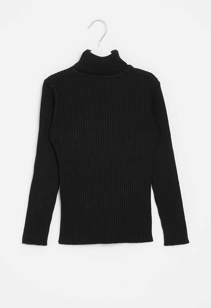 Pop Candy - Ribbed poloneck - black