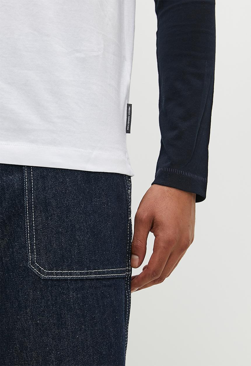 French Connection - Raglan long sleeve - white & marine 