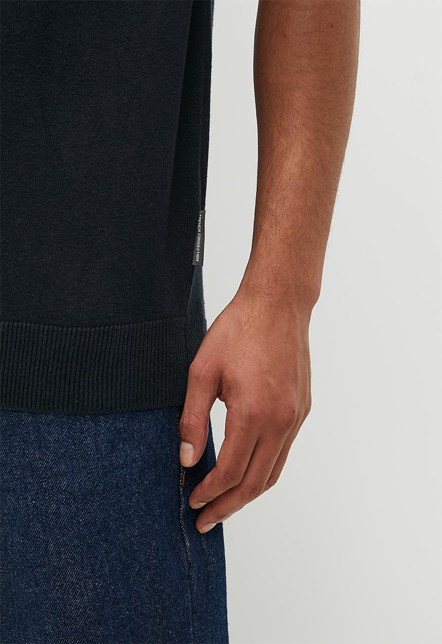 French Connection - Cotton polo short sleeve - black