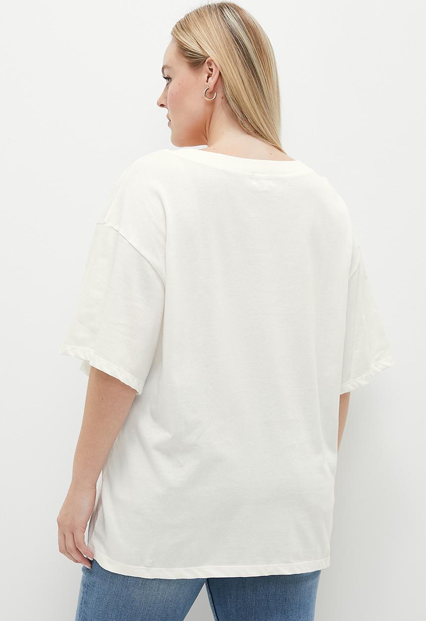 edit - Oversized relaxed plus tee - ecru