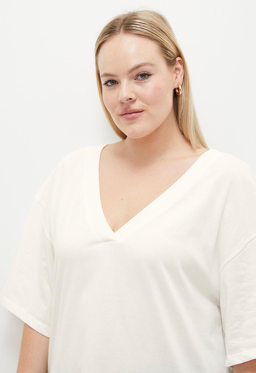 edit - Oversized relaxed plus tee - ecru